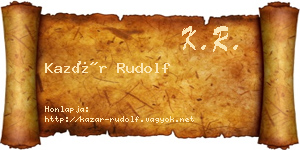 Kazár Rudolf névjegykártya