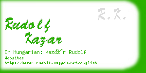 rudolf kazar business card